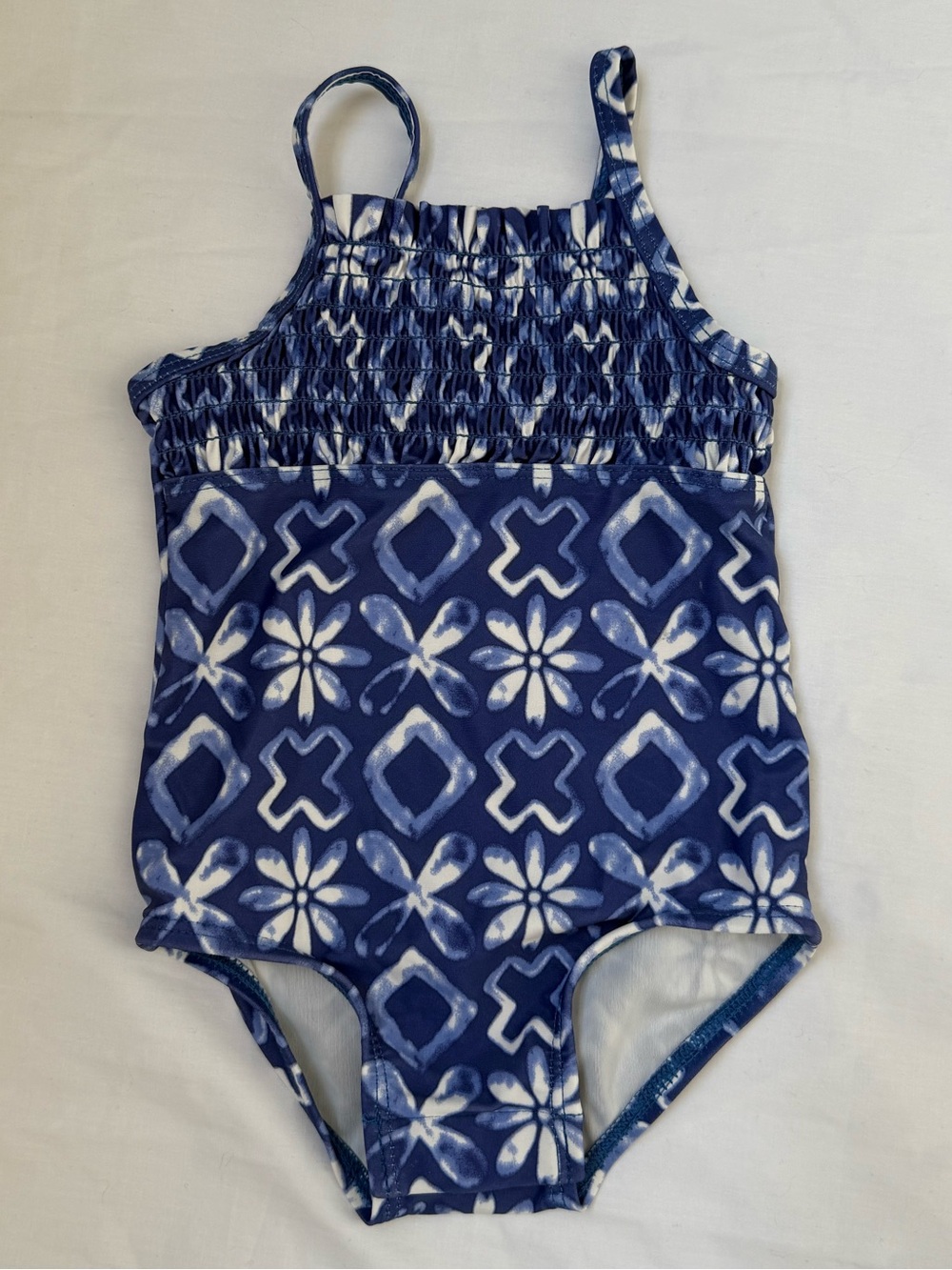 OshKosh B'gosh Navy and White Patterned One-Piece Swimsuit